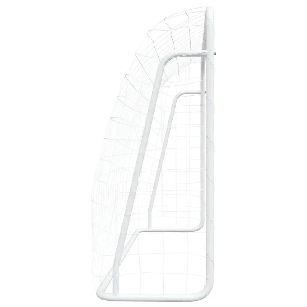 Steel Frame Football Goal with White Net 214x75x152cm