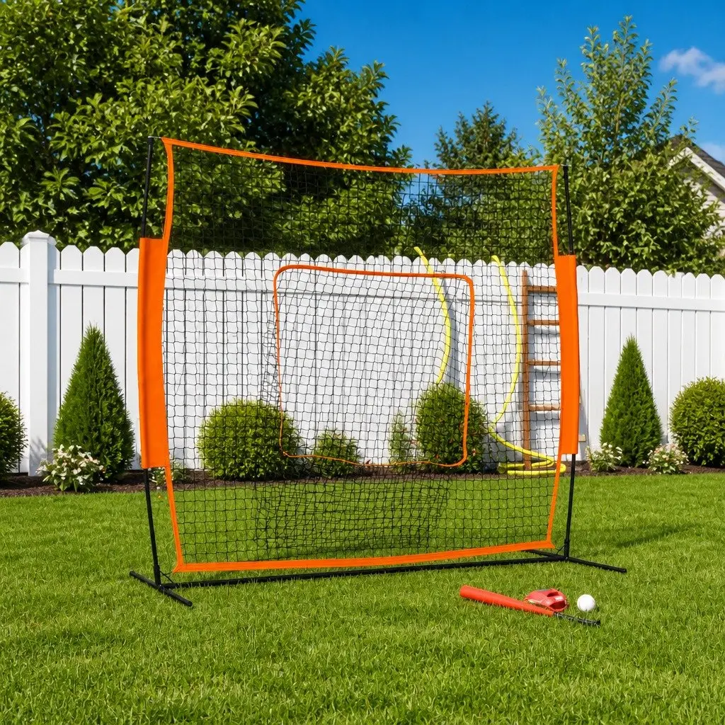 Portable Baseball Practice Net with Durable Steel Frame