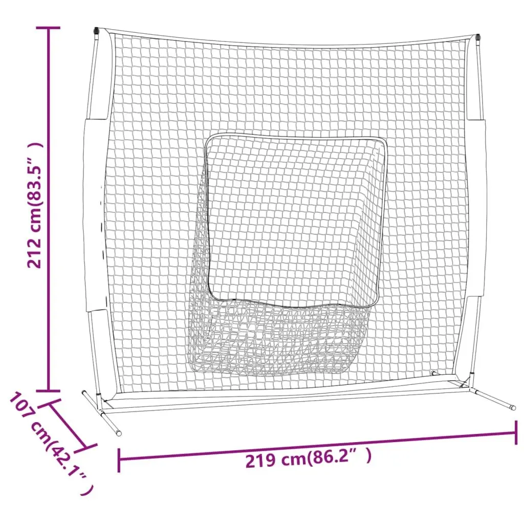 Portable Baseball Practice Net with Durable Steel Frame