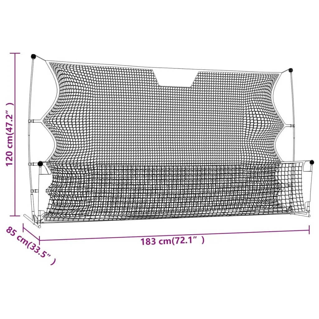 Football Rebounder Net Polyester PE Fabric 183x85x120 cm Black and Yellow