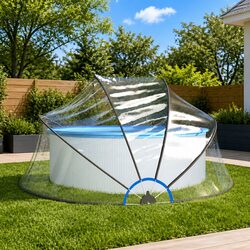 Durable Pool Dome 315x158 cm Transparent PVC Enclosure