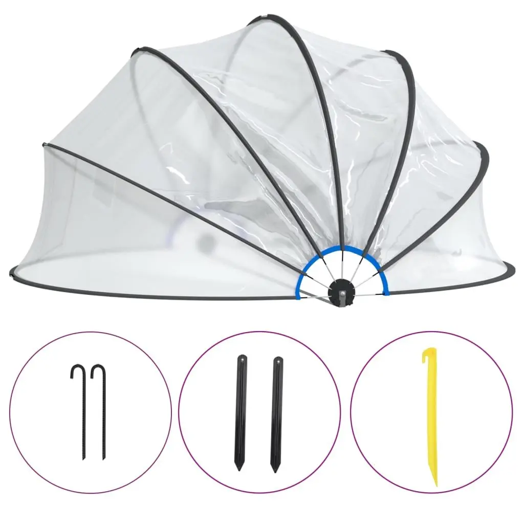 Round Pool Dome 376x188 cm Transparent PVC Cover