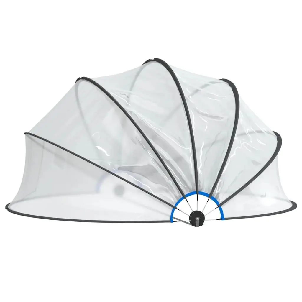 Round Pool Dome 376x188 cm Transparent PVC Cover
