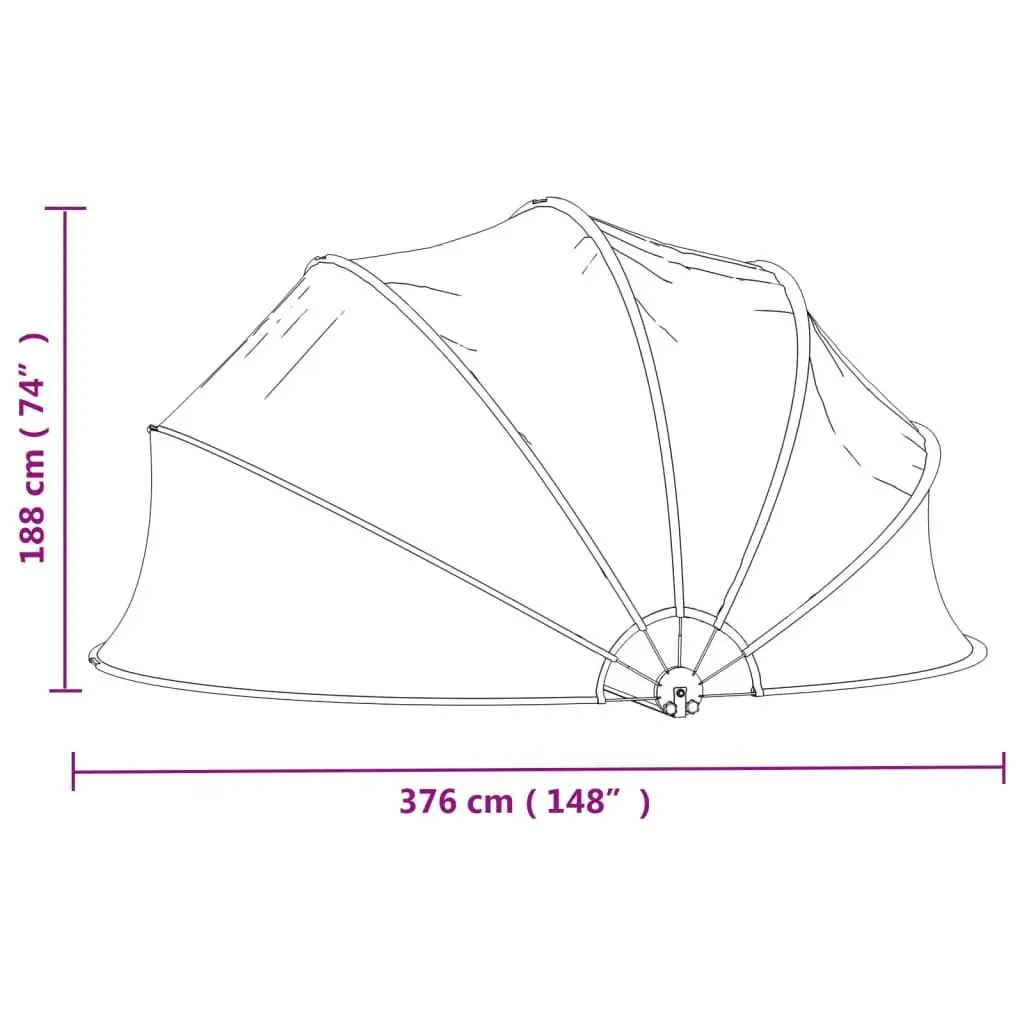 Round Pool Dome 376x188 cm Transparent PVC Cover