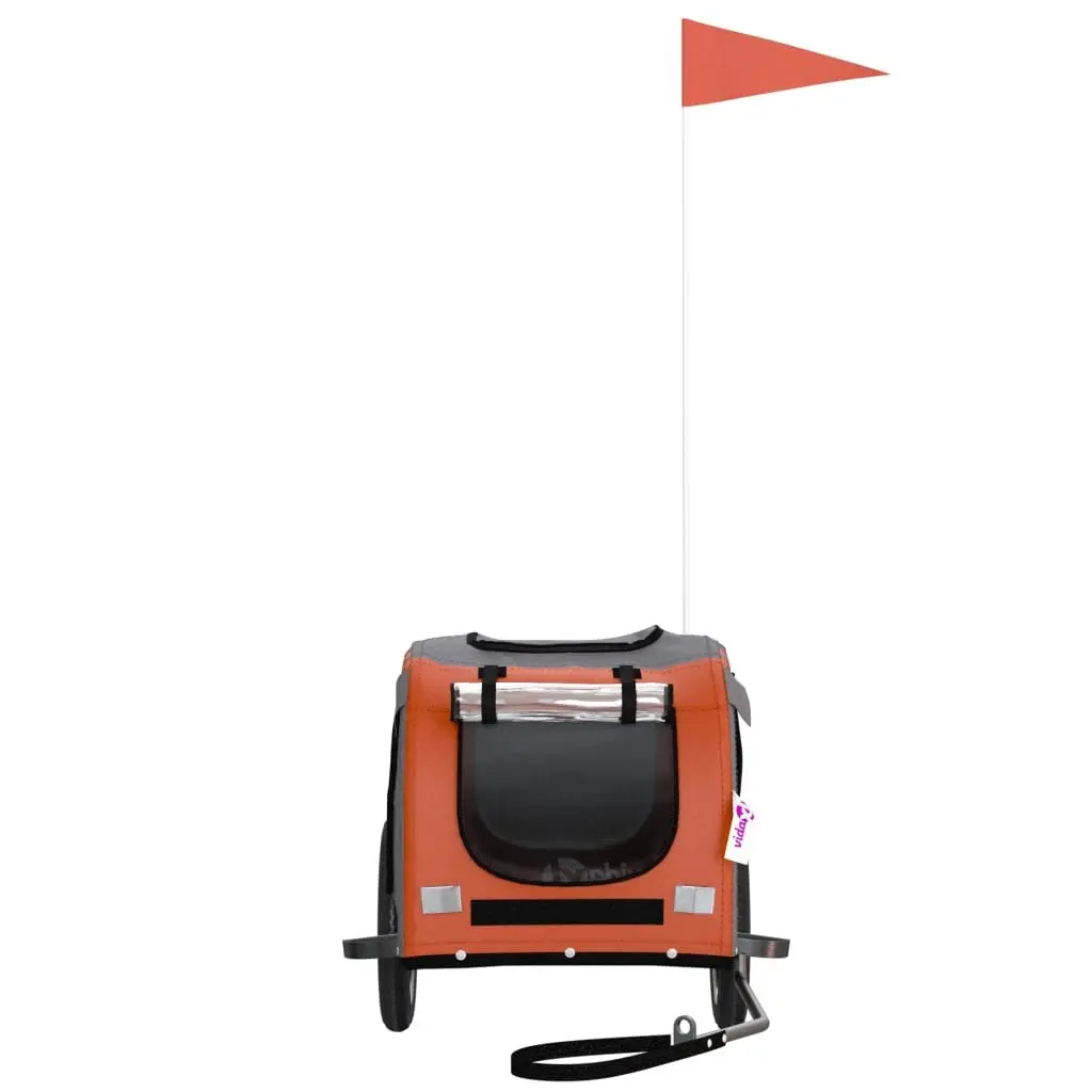 Pet Bike Trailer Oxford Fabric Iron Frame Orange