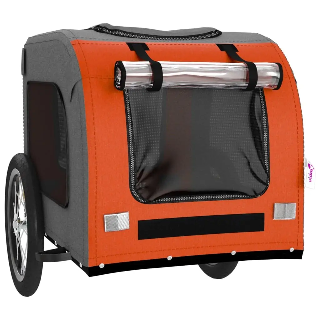 Pet Bike Trailer Oxford Fabric Iron Frame Orange