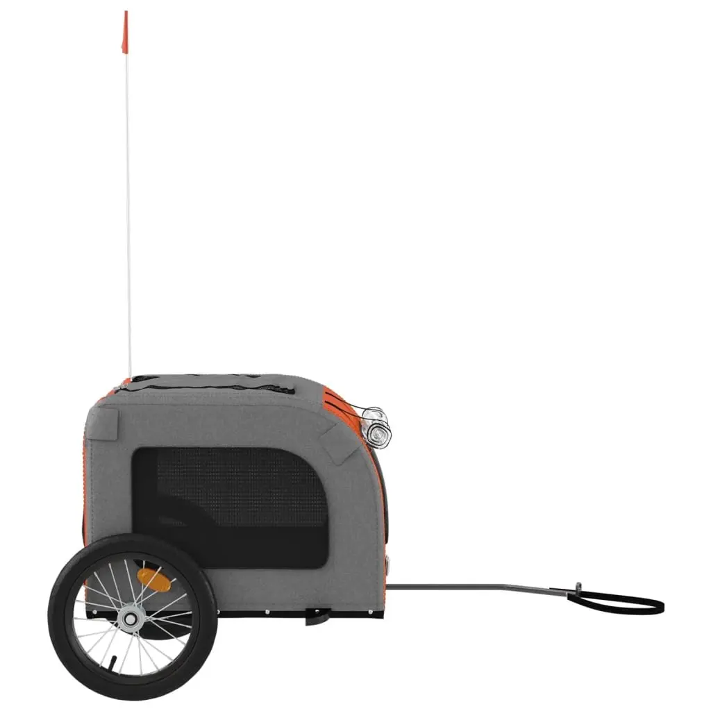 Pet Bike Trailer Oxford Fabric Iron Frame Orange