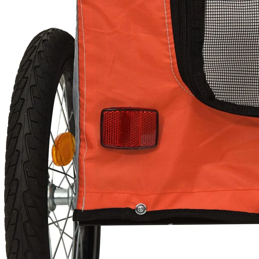 Pet Bike Trailer Oxford Fabric Iron Frame Orange