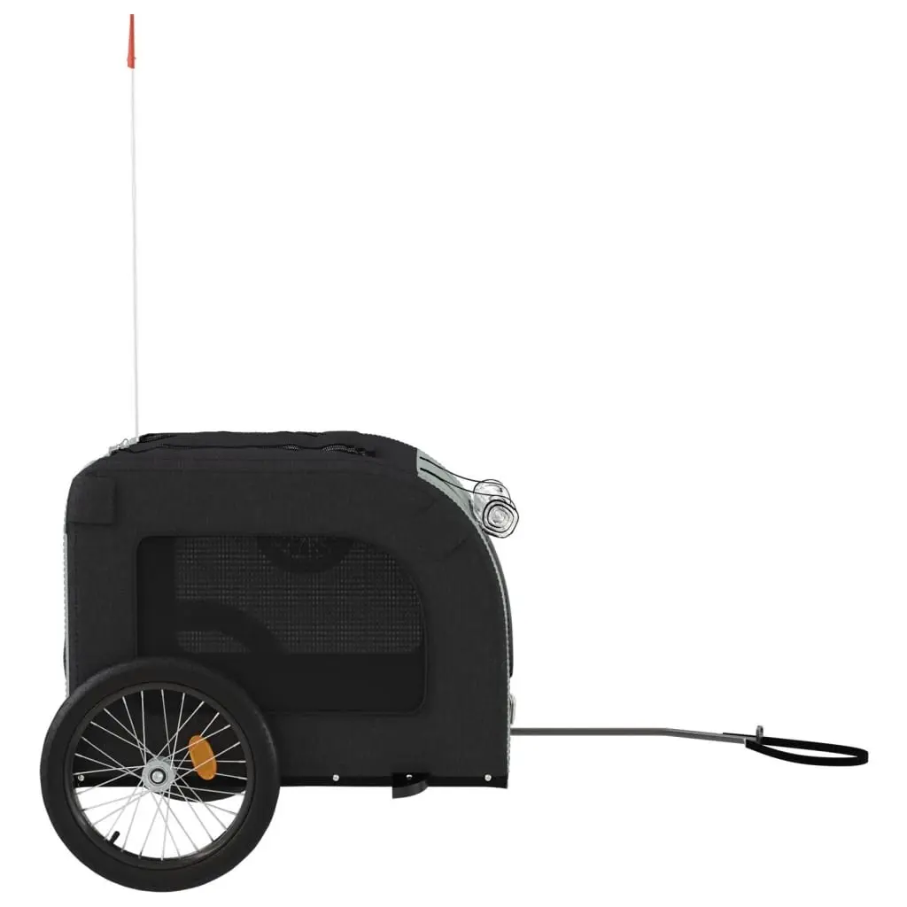 Pet Bike Trailer Iron Frame Oxford Fabric Grey for Small Dogs