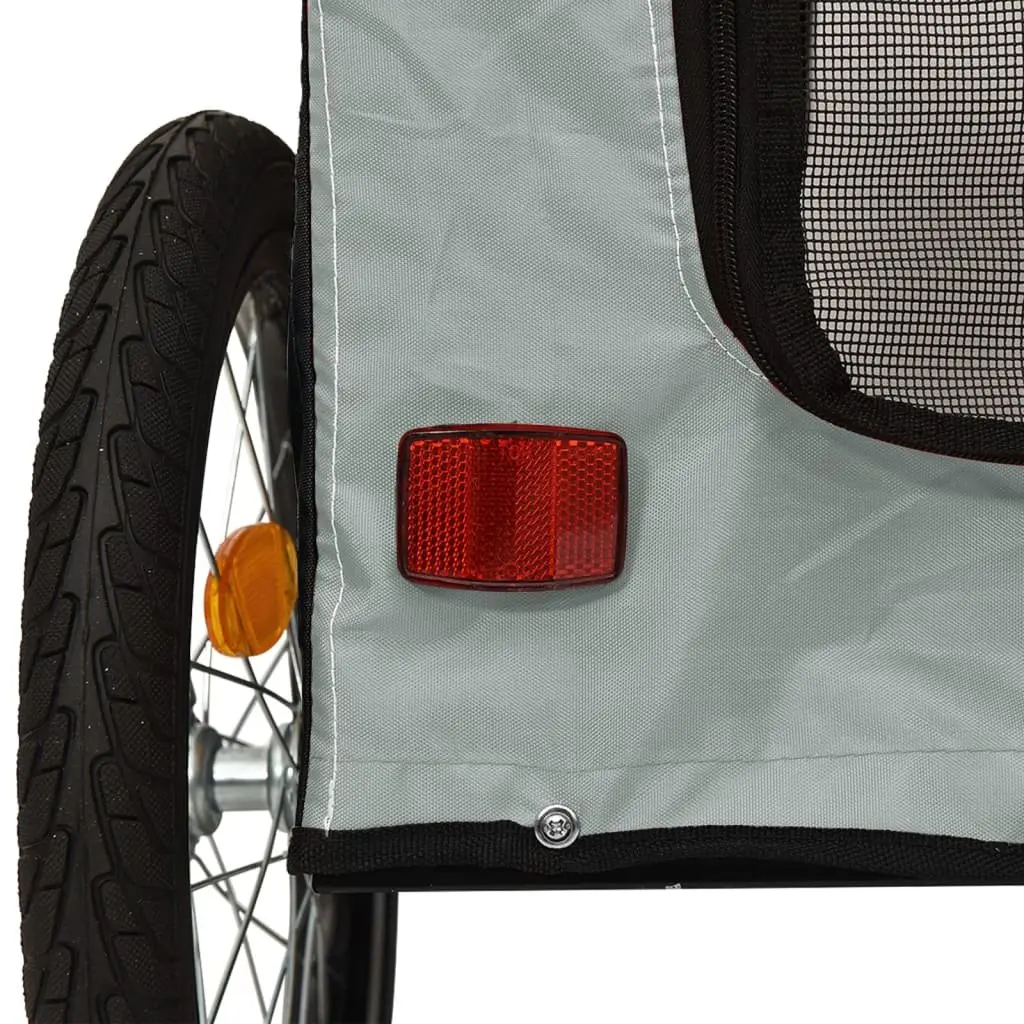 Pet Bike Trailer Iron Frame Oxford Fabric Grey for Small Dogs