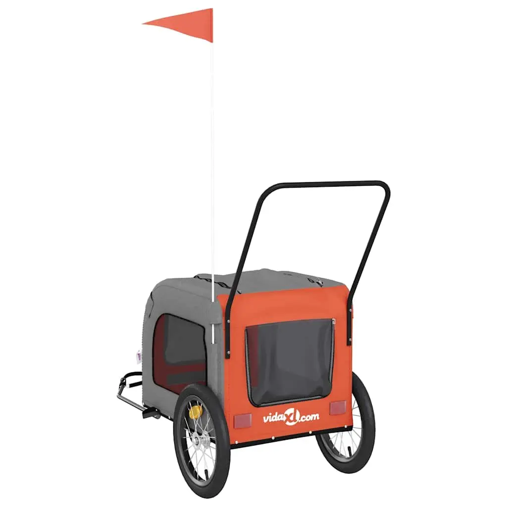 Orange Pet Bike Trailer for Small Dogs