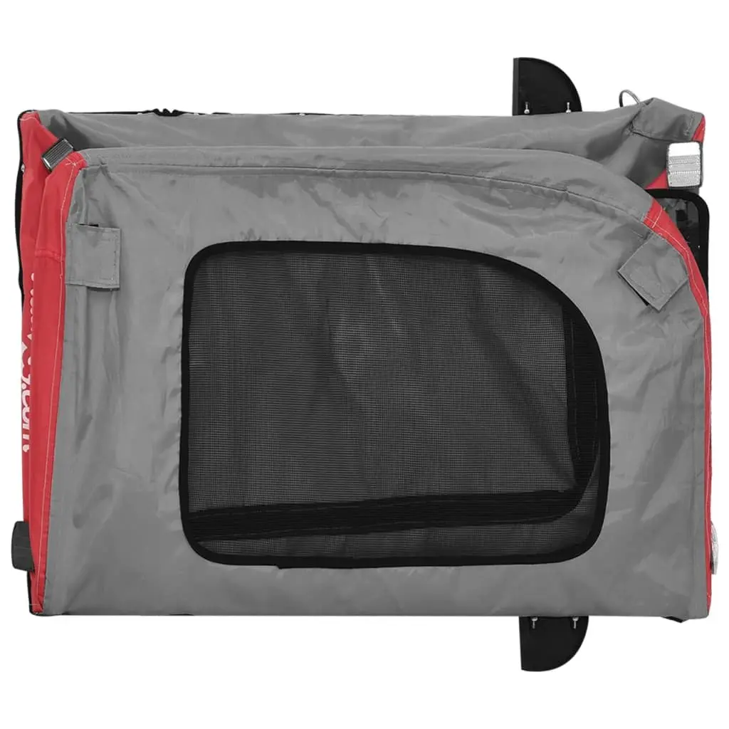 Pet Bike Trailer Iron Frame Oxford Fabric Red