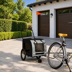 Sturdy Pet Bike Trailer for Small Dogs in Black