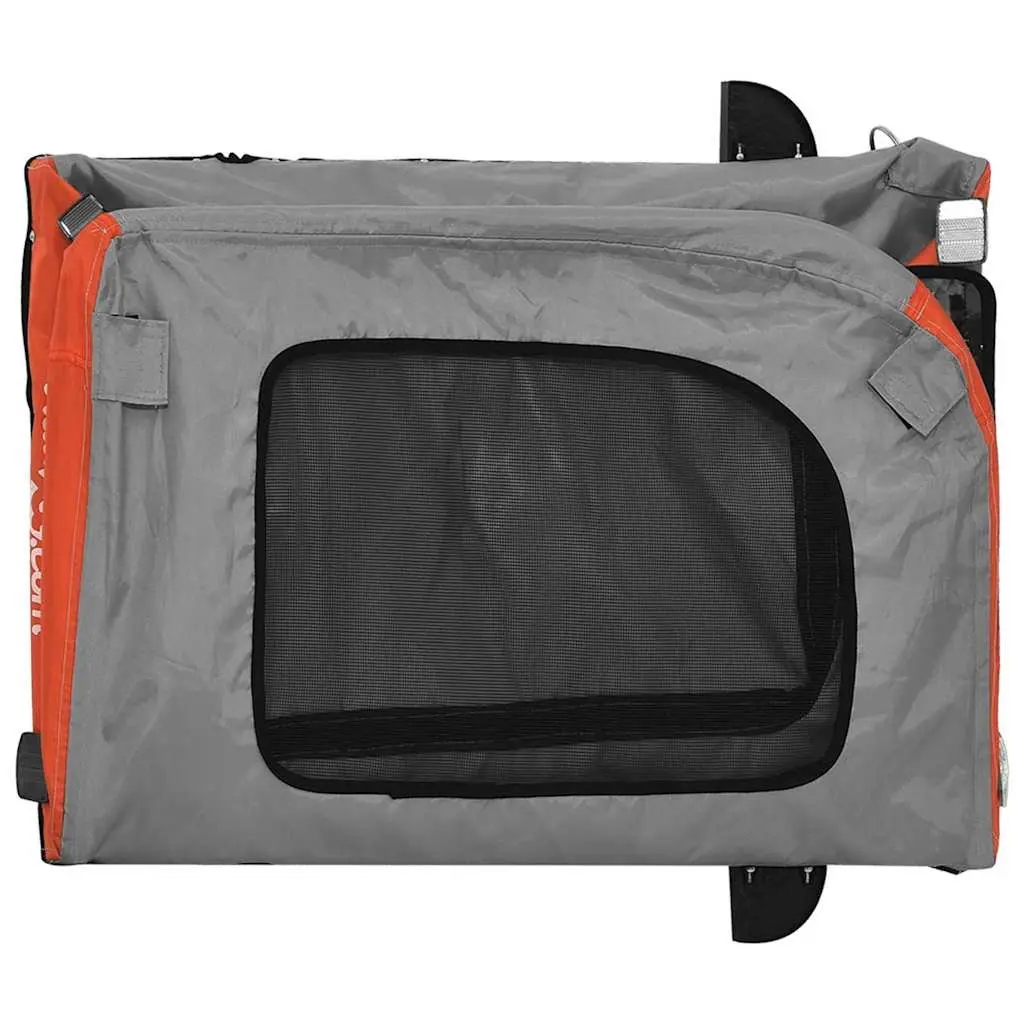 Pet Bike Trailer Iron Frame Oxford Fabric Small Dogs Orange Grey