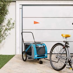 Durable Blue Pet Bike Trailer for Small Dogs