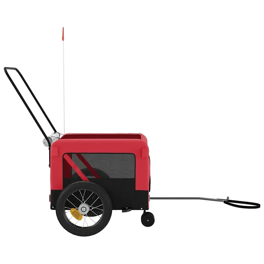 Pet Bike Trailer Oxford Fabric Iron Frame Red for Small Dogs