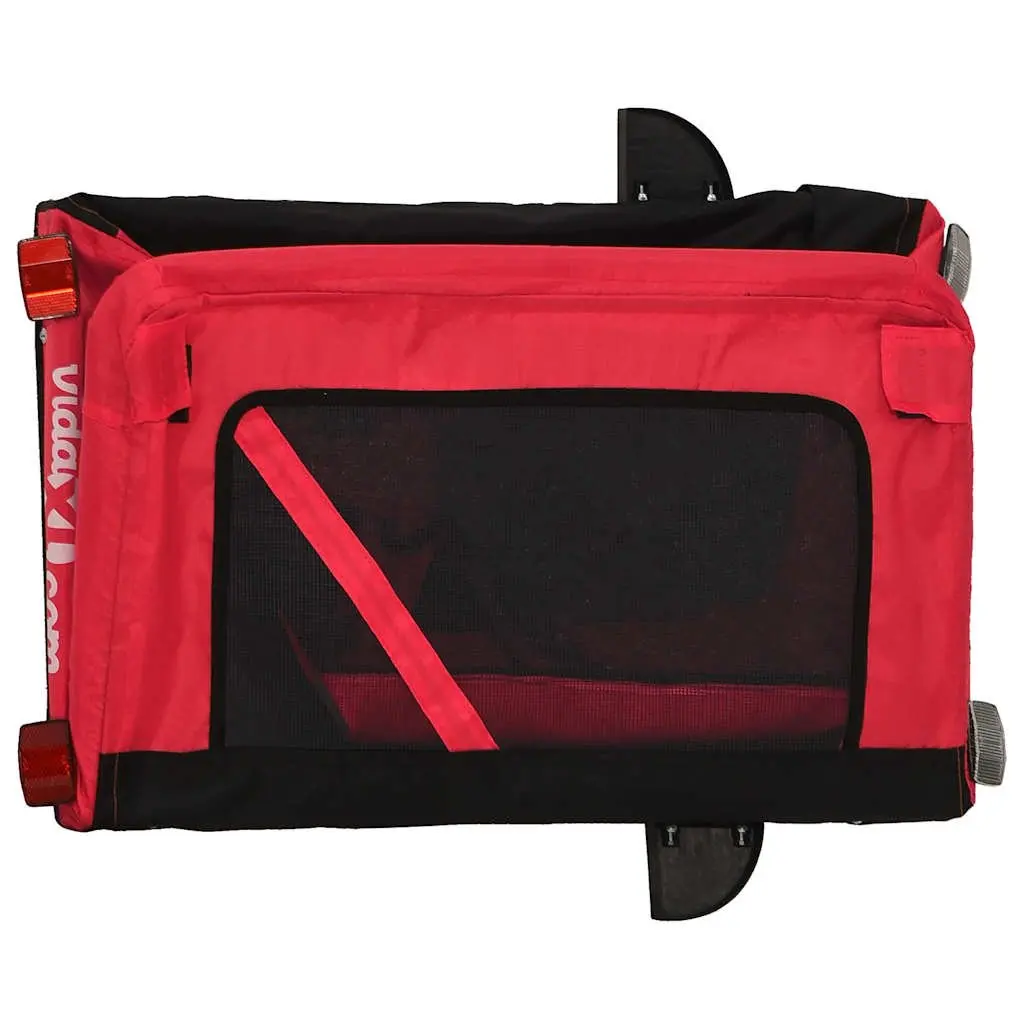 Pet Bike Trailer Oxford Fabric Iron Frame Red for Small Dogs