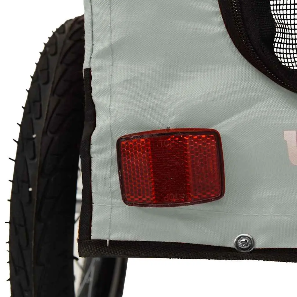 Pet Bike Trailer Iron Frame Oxford Fabric Grey for Small Dogs