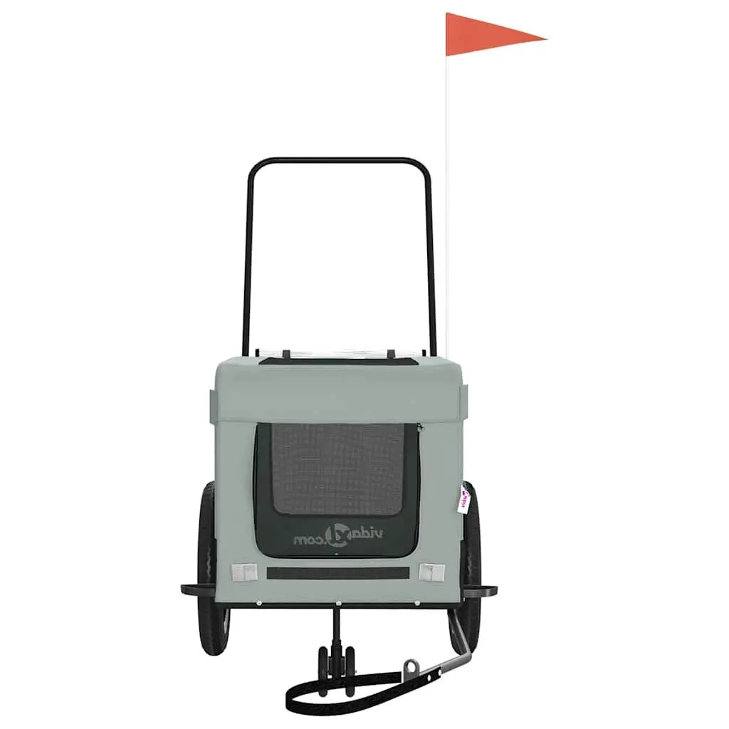 Pet Bike Trailer Iron Frame Oxford Fabric Grey for Small Dogs
