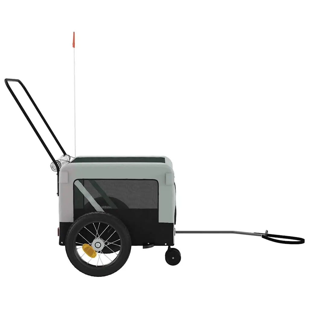 Pet Bike Trailer Iron Frame Oxford Fabric Grey for Small Dogs