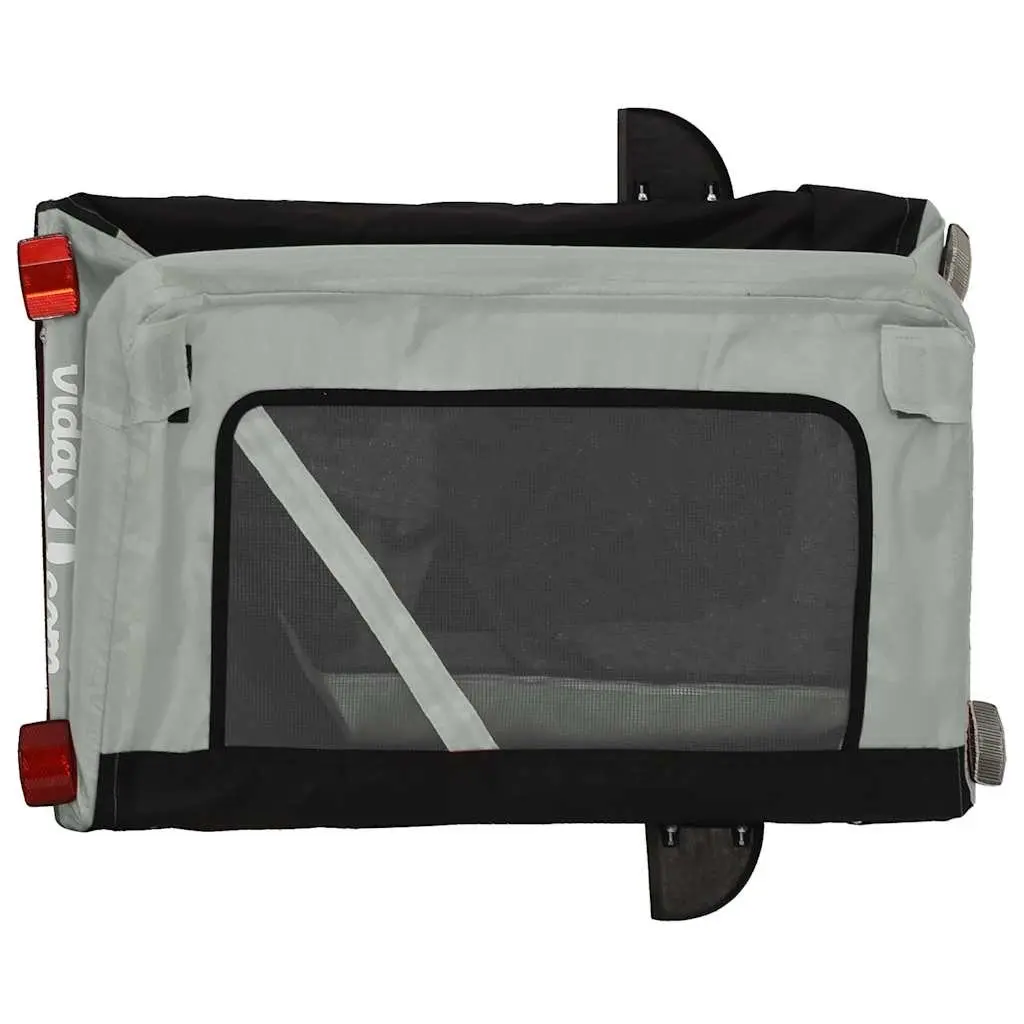 Pet Bike Trailer Iron Frame Oxford Fabric Grey for Small Dogs