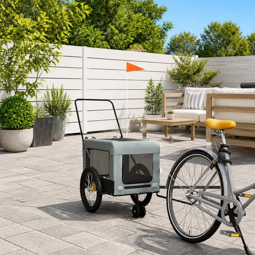 Pet Bike Trailer with Push Bar for Small Pets