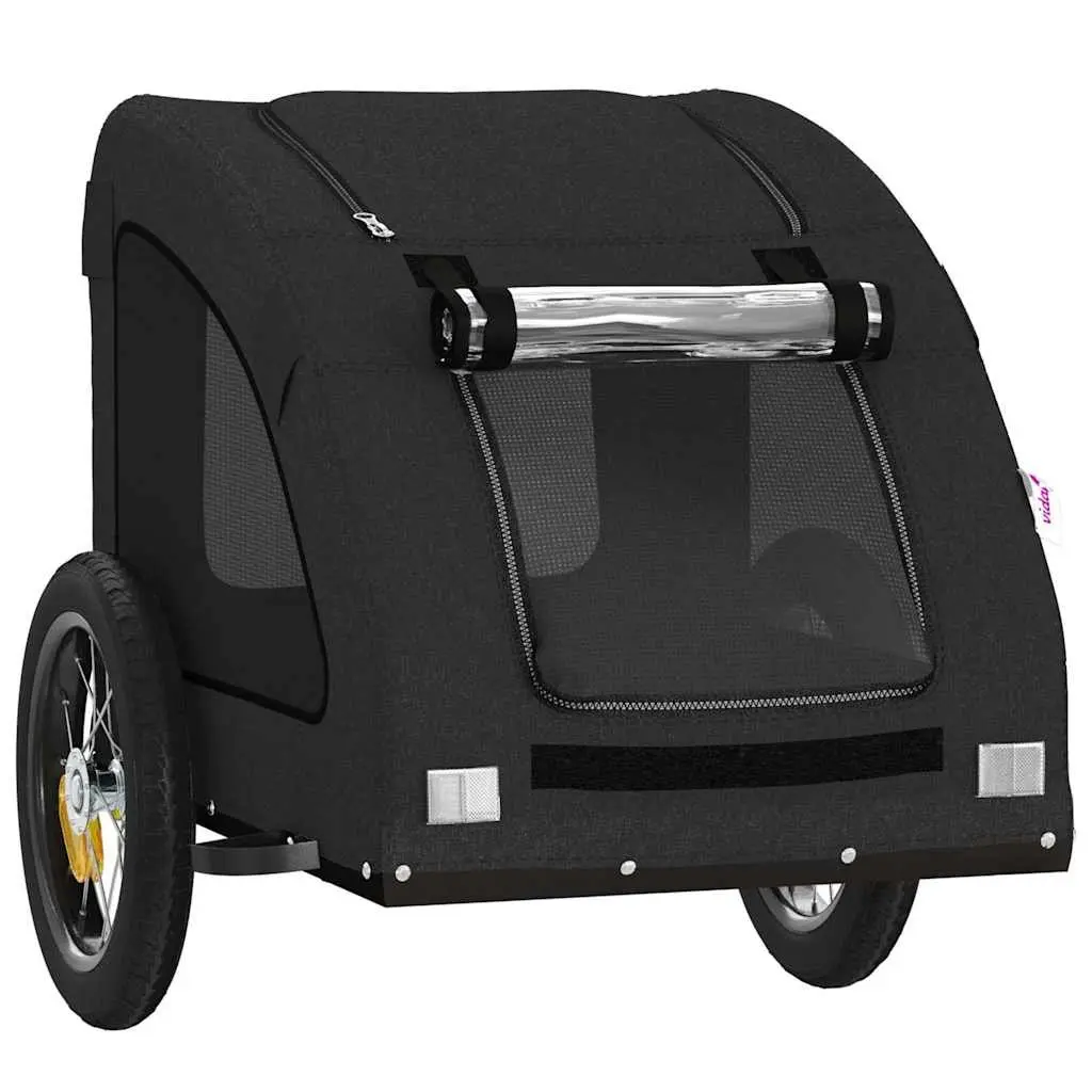 Pet Bike Trailer for Small Dogs, Black Oxford Fabric
