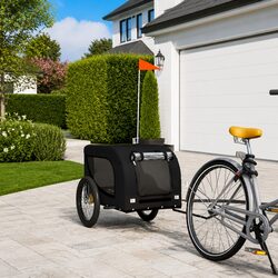 Durable Pet Bike Trailer with Iron Frame and Zippered Doors