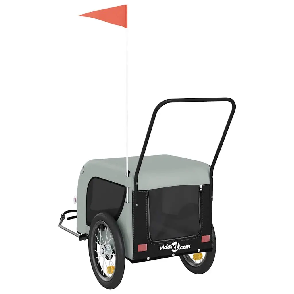 Pet Bike Trailer for Dogs Cats Small Animals Oxford Fabric Iron Frame Wheels
