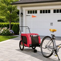 Durable Pet Bike Trailer for Small Dogs - Red