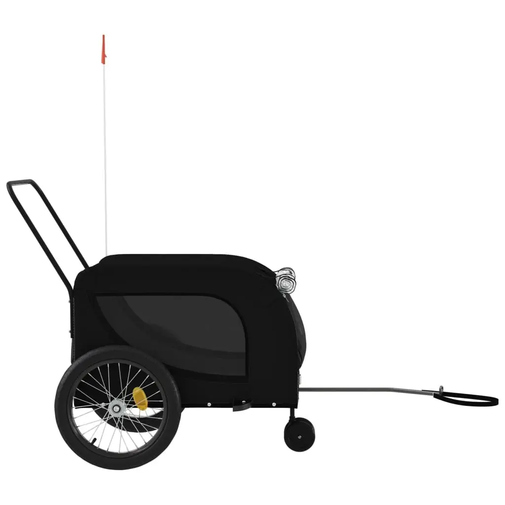 Pet Bike Trailer Iron Oxford Fabric Black Small Dogs