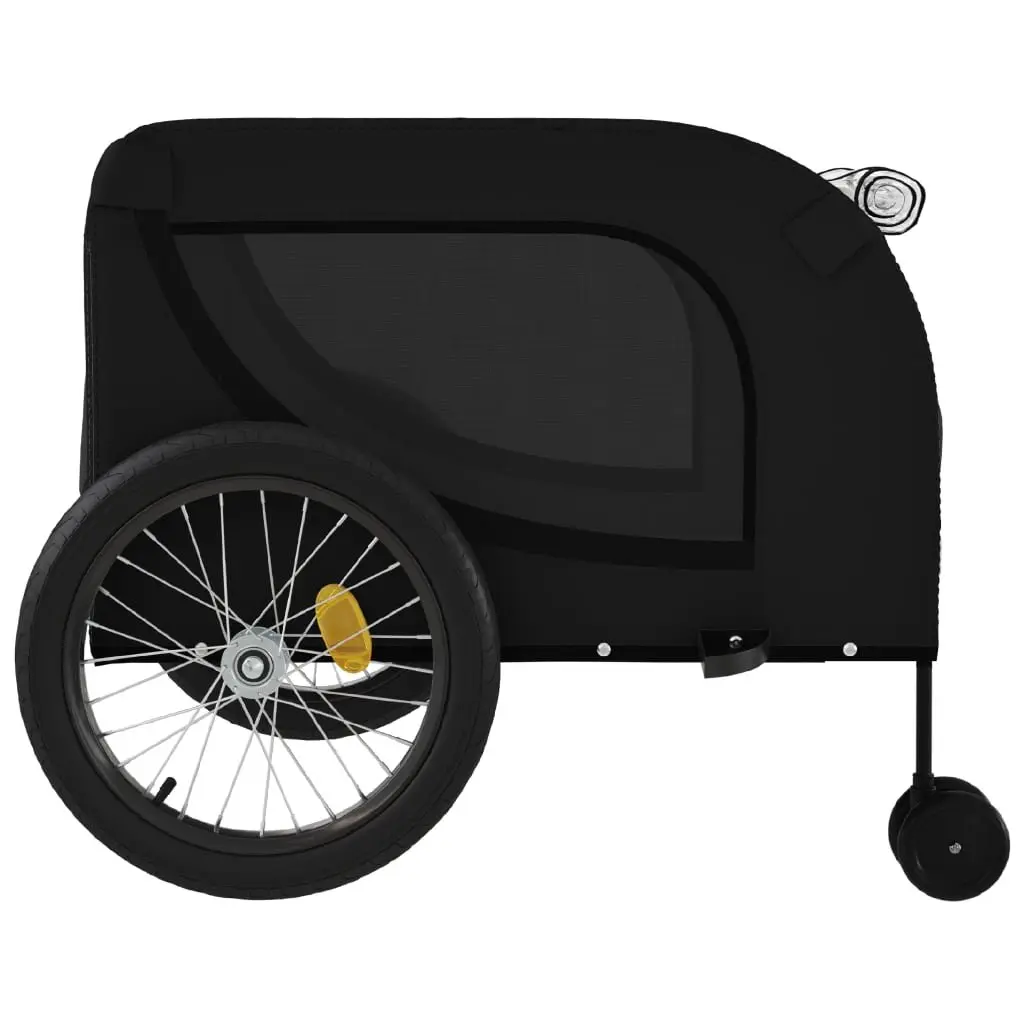 Pet Bike Trailer Iron Oxford Fabric Black Small Dogs
