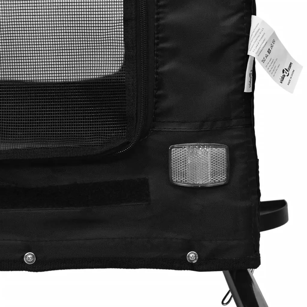Pet Bike Trailer Iron Oxford Fabric Black Small Dogs