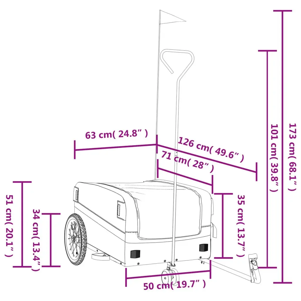 Heavy Duty Red Bike Trailer with 45 kg Capacity