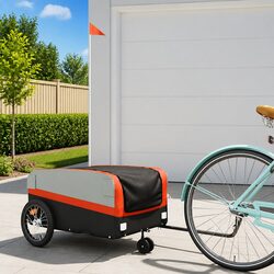 Durable Orange Bicycle Cargo Trailer with 45kg Capacity