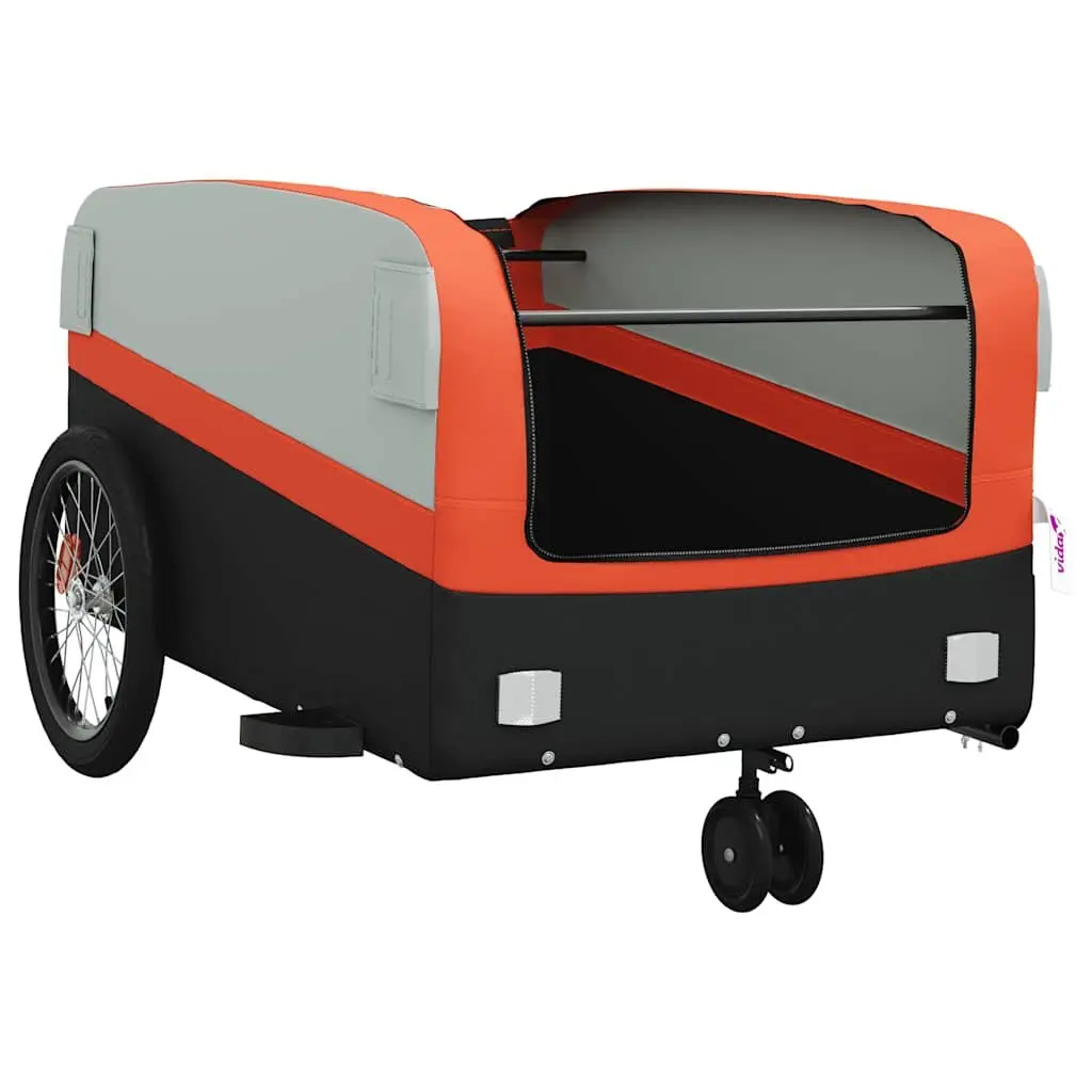 Bicycle Cargo Trailer Iron 45kg Load Capacity Orange