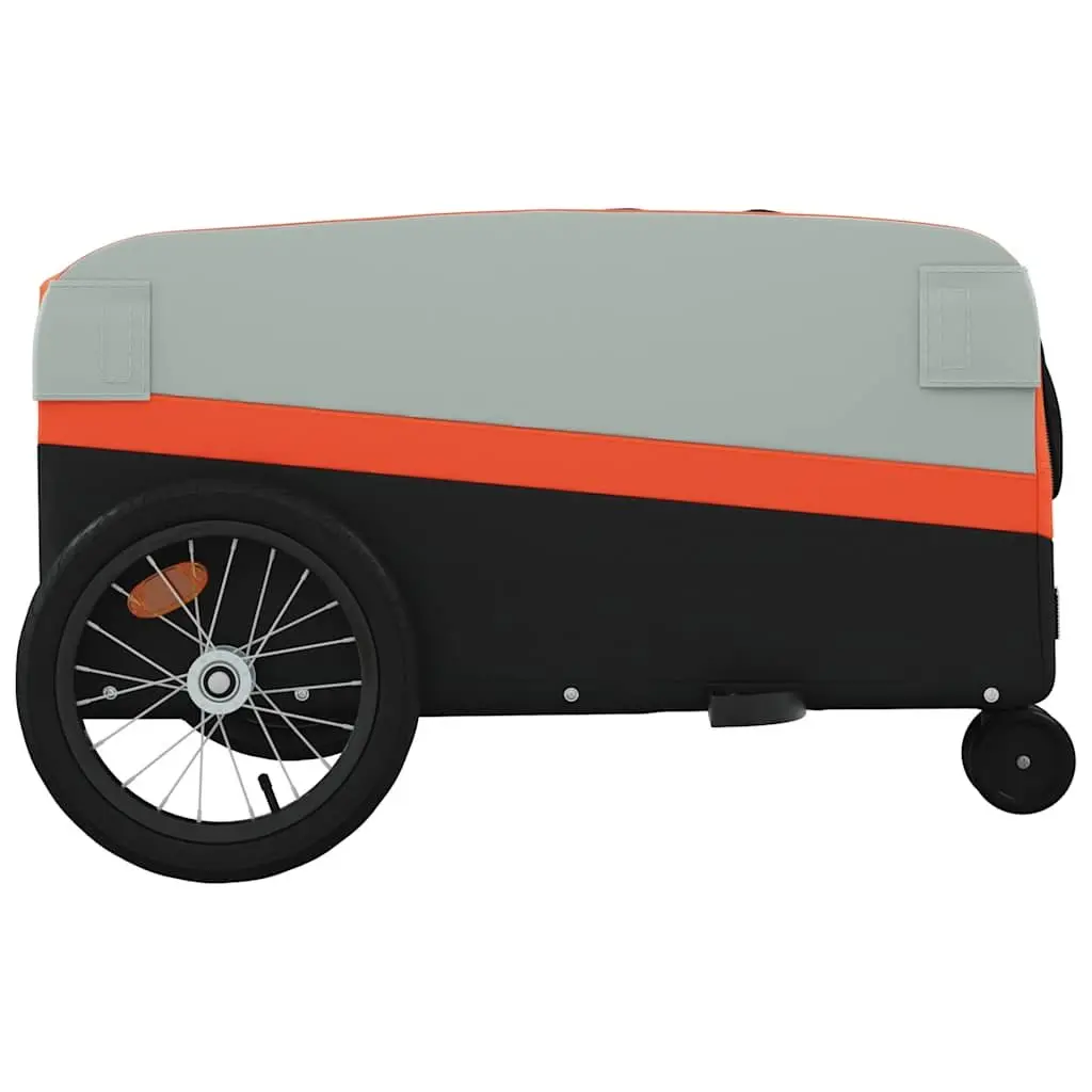 Bicycle Cargo Trailer Iron 45kg Load Capacity Orange