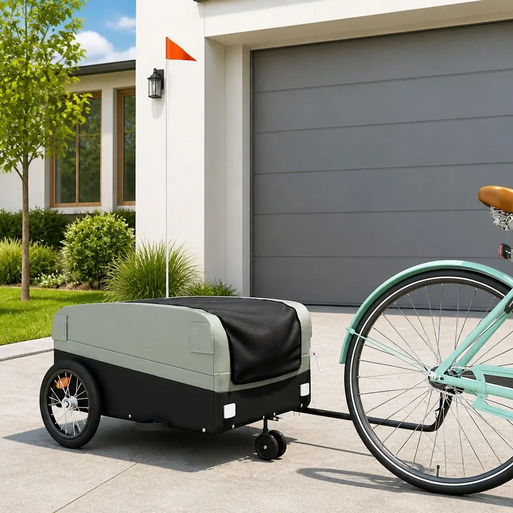 Grey Iron Bike Trailer for Heavy Cargo