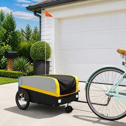 Yellow Heavy Duty Cargo Bike Trailer with 45kg Capacity