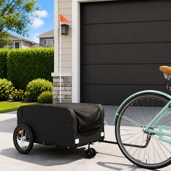 Heavy-Duty Bike Trailer Black 45kg Cargo Hauler