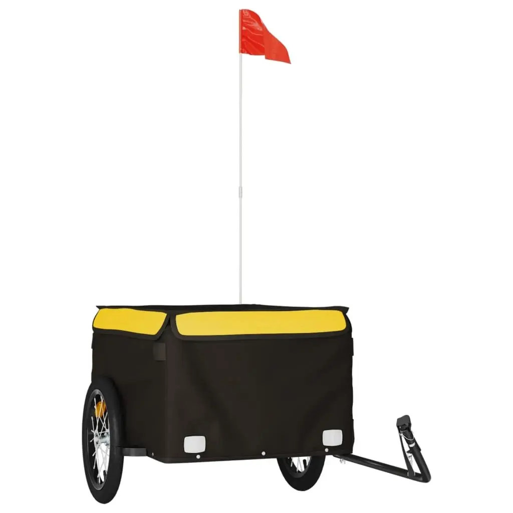 Bike Trailer Iron 45kg Yellow and Black Heavy Duty Cargo Transport