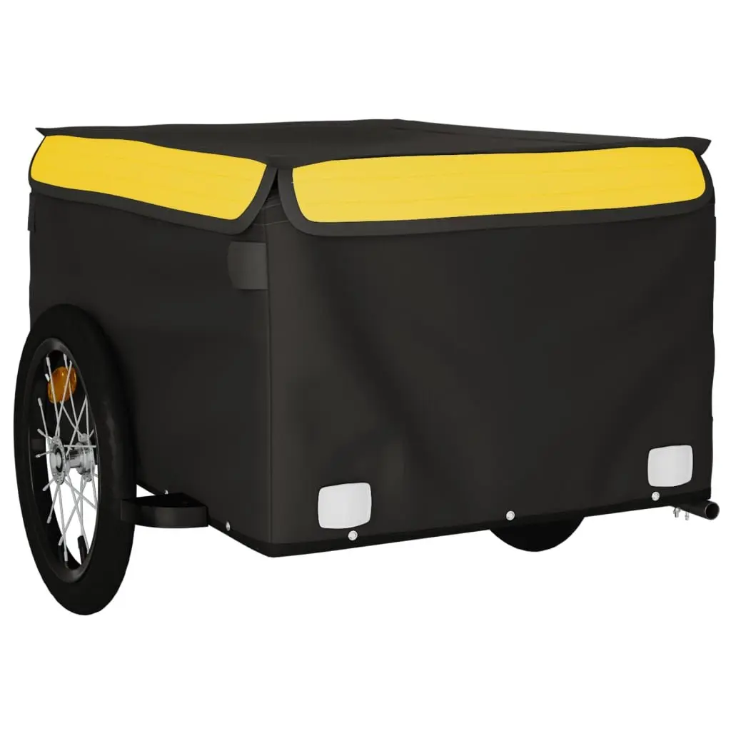 Bike Trailer Iron 45kg Yellow and Black Heavy Duty Cargo Transport