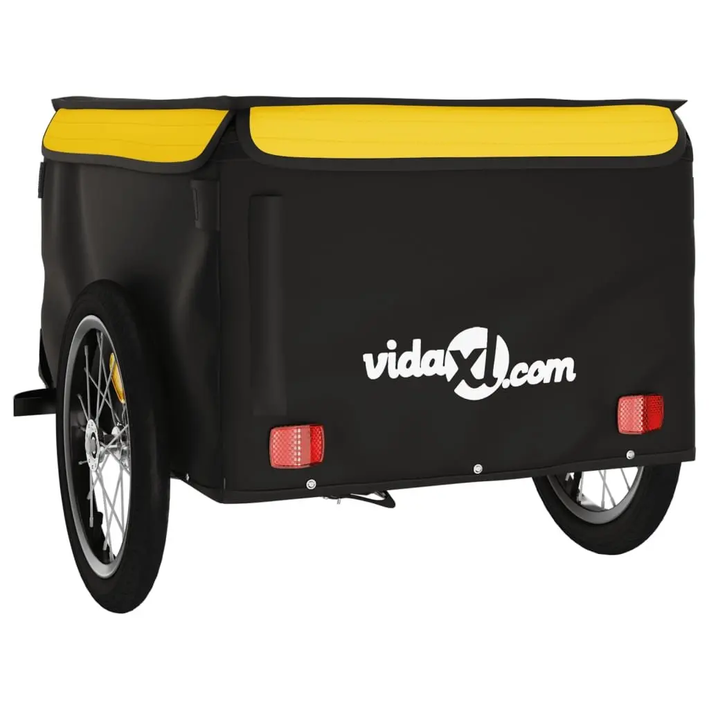 Bike Trailer Iron 45kg Yellow and Black Heavy Duty Cargo Transport