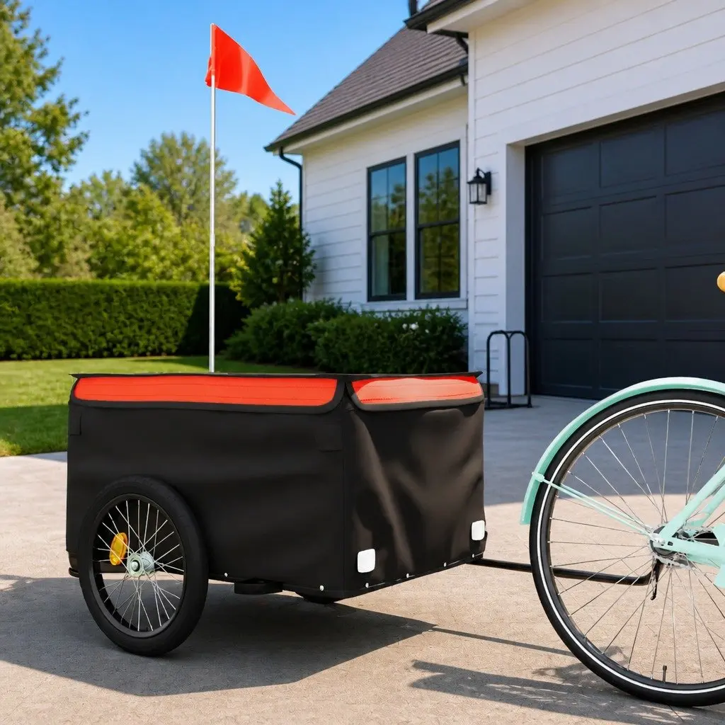 Black Bike Trailer with 45kg Load Capacity