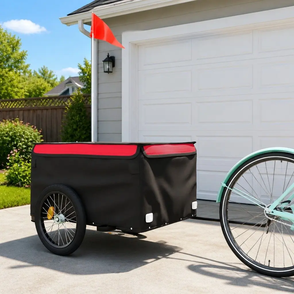 Heavy Duty Black Iron Bike Trailer for Cargo Transport