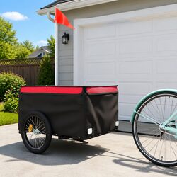Heavy Duty Black Iron Bike Trailer for Cargo Transport