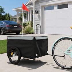 Heavy Duty Iron Cargo Bike Trailer with 45kg Capacity
