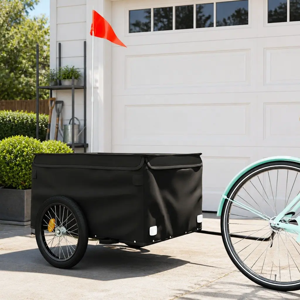 Heavy Duty Black Bike Trailer for Cargo Transport