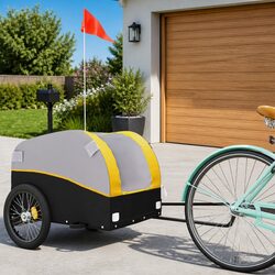 Heavy Duty Yellow Iron Bike Trailer for Cargo Transport