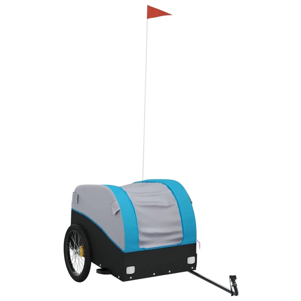 Bicycle Cargo Trailer Iron Frame Blue 45kg Load Capacity Accessory